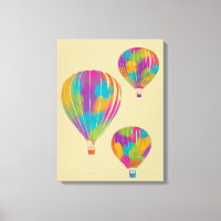 Ballons à air chaud avec arc-en-ciel peint