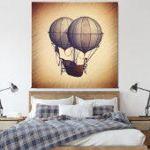 Toile Ballons à air chaud Steampunk avec bateau (Insitu(Chambre))