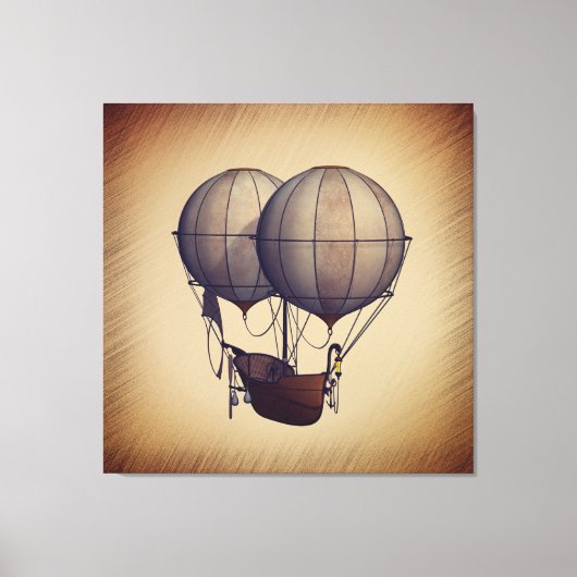 Toile Ballons à air chaud Steampunk avec bateau (Recto)