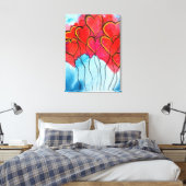 Toile Ballons de coeur rouge Valentine aquarelle (Insitu(Chambre))