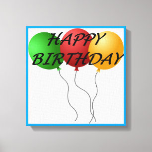 TOILE BALLONS "HEUREUX ANNIVERSAIRE"