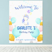 Toile Ballons Unicorne arc-en-ciel fête d'anniversaire (Insitu (Plancher de Bois))