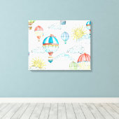 Toile Ballons vintages : Aquarelle Whimsical sans joint. (Insitu (Plancher de Bois))