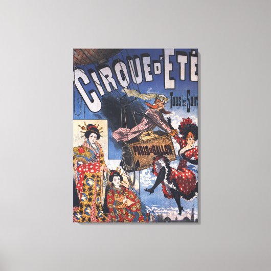 Toile Balloon à air chaud et affiche japonaise pour dame (Recto)