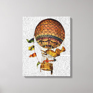 Toile Ballotte à air chaud avec drapeaux