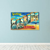 Toile Balnéaire, Oregon - Grandes Lettres Scènes 2 (Insitu (Plancher de Bois))