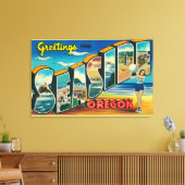 Toile Balnéaire, Oregon - Grandes Lettres Scènes 2 (Insitu(Salon))