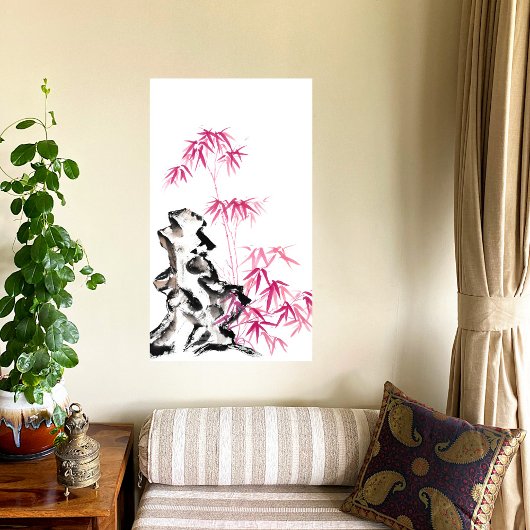 Toile Bambou - rouge