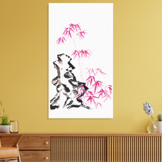 Toile Bambou - rouge (Insitu(Salon))