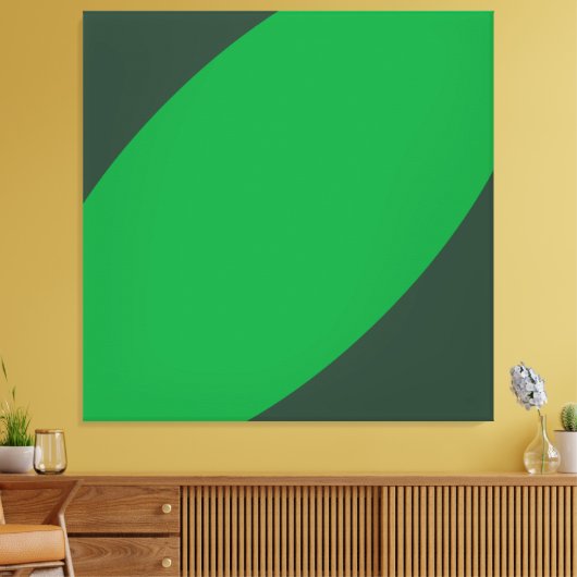 Toile BANANA FEAF Tropical Deux Tons Vert Courbes Modern (Insitu(Salon))