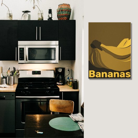 Toile Bananes Au Dusk, Décor Mur De Cuisine Noire