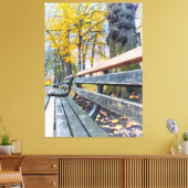 Toile Banc de parc dans le paysage d'automne (Insitu(Salon))