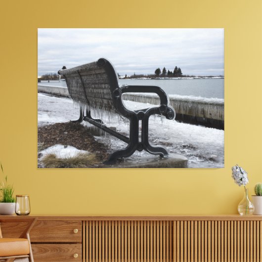 Toile Banc du lac Supérieur en hiver (Insitu(Salon))