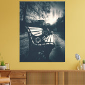 Toile Banc vide noir et blanc dans un parc (Insitu(Salon))