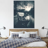 Toile Banc vide noir et blanc dans un parc (Insitu(Chambre))