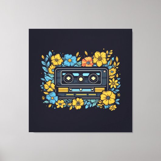 Toile Bande de cassette avec fleurs (Recto)
