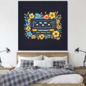 Toile Bande de cassette avec fleurs (Insitu(Chambre))