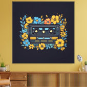 Toile Bande de cassette avec fleurs (Insitu(Salon))