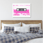 Toile Bande de cassette rose avec éclaboussures d'aquare (Insitu(Chambre))