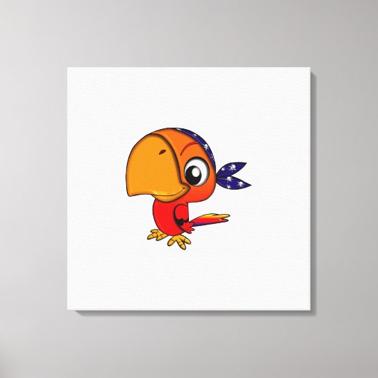 Toile Bande dessinée orange de perroquet (Recto)
