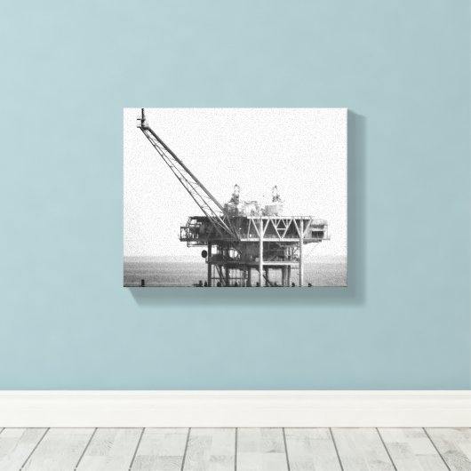 Toile Bande industrielle noire et blanche dans le Golfe (Insitu (Plancher de Bois))