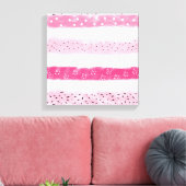 Toile bandes de blocs de couleurs modernes blanc rose (Insitu(Salon))