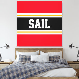 Toile Bandes de course rouges noires blanches orange SAI