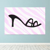 Toile Bandes De Zèbre Rose Avec Chaussure Noire (Insitu (Plancher de Bois))