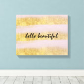 Toile Bandes or et rose (Insitu (Plancher de Bois))