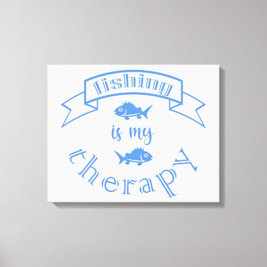 Toile Bannière ruban La pêche est ma thérapie (Recto)