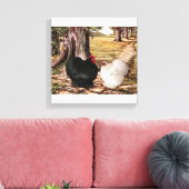 Toile Bantam Cochin coster et Hen en milieu boisé (Insitu(Salon))