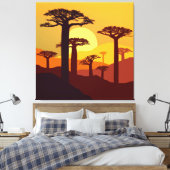 Toile Baobab au coucher du soleil (Insitu(Chambre))