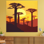 Toile Baobab au coucher du soleil (Insitu(Salon))
