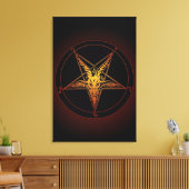 Toile Baphomet de style ancien flamme 24x36 Qualité du m (Insitu(Salon))