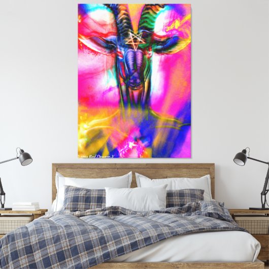 Toile Baphomet psychédélique (Insitu(Chambre))
