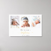 Toile Baptême personnalisé photo garçon moderne fille (Recto)