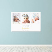 Toile Baptême personnalisé photo garçon moderne fille (Insitu (Plancher de Bois))