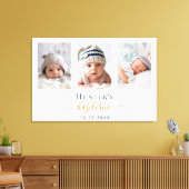 Toile Baptême personnalisé photo garçon moderne fille (Insitu(Salon))