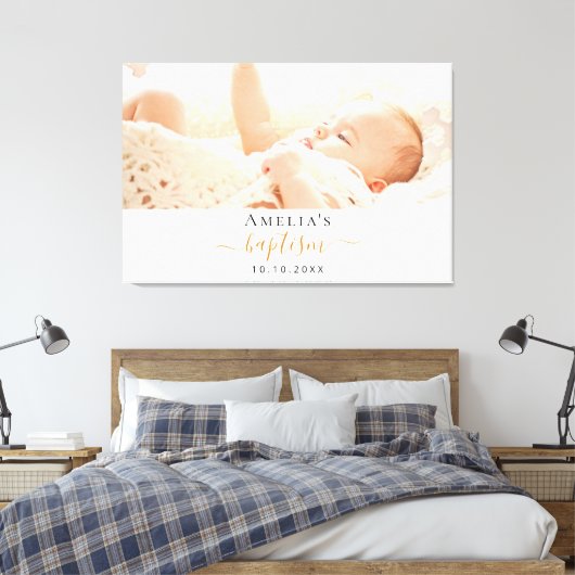 Toile Baptême photo jeune fille moderne (Insitu(Chambre))