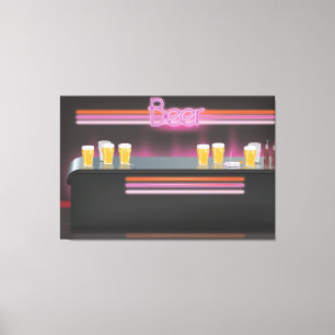 Toile Bar rétro des années 80