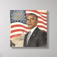 Barack Obama devant le drapeau américain et le Cap