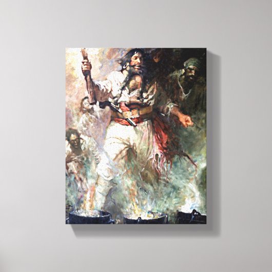 Toile Barbe Noire sur feu pirate hantée art Vintage (Recto)