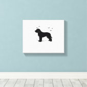 Toile Barbet Chien - Halloween Lune Silhouette surdimens (Insitu (Plancher de Bois))