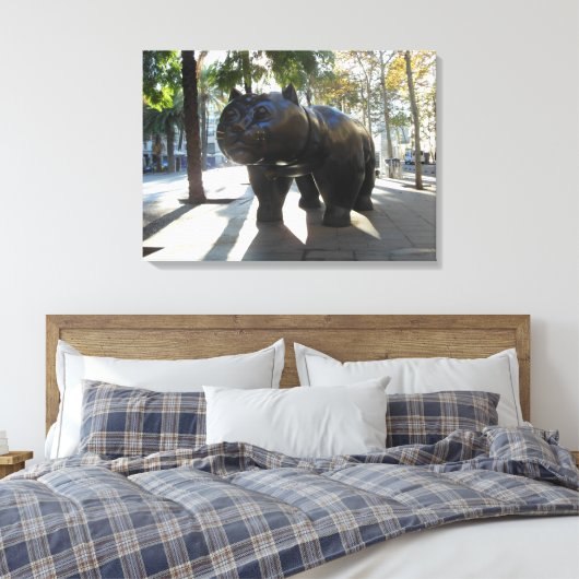 Toile Barcelone Espagne Statue du chat sur Las Ramblas (Insitu(Chambre))
