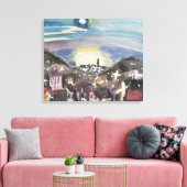 Toile Barcelone la nuit par Walter Gramatte (Insitu(Salon))