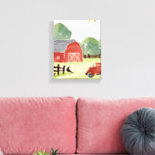 Toile Barne rouge | Peinture de tracteur d'aquarelle agr (Insitu(Salon))