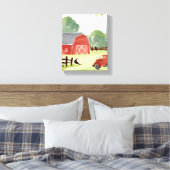 Toile Barne rouge | Peinture de tracteur d'aquarelle agr (Insitu(Chambre))