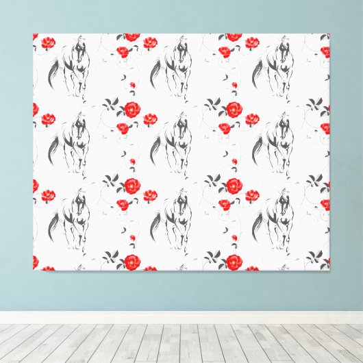Toile Baroque Horse Canvas Imprimer (Insitu (Plancher de Bois))