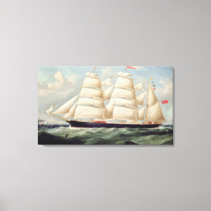 Toile Barque Clipper 'Clendovey' (huile sur toile)