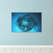 Toile Barracuda nageant en cercles (Insitu (Plancher de Bois))